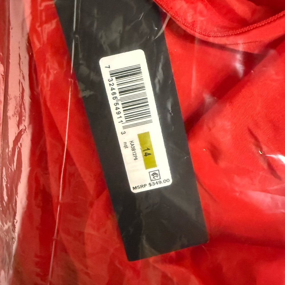 Donna Karan Red One Shoulder Dress